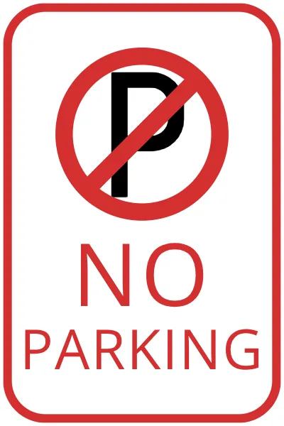 Regulatory No Parking Sign