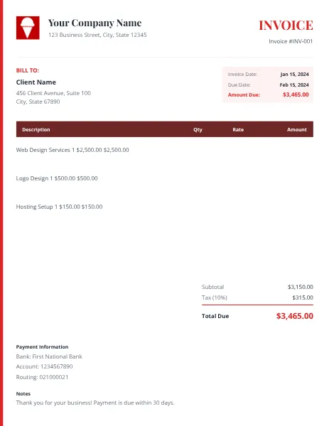 Classic Professional Invoice