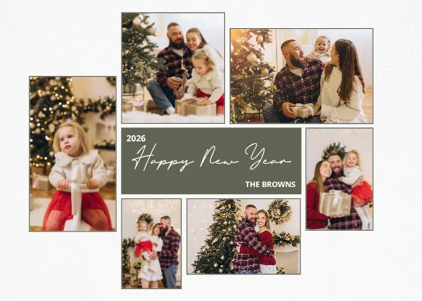 Aesthetic Christmas Card Photo COllage
