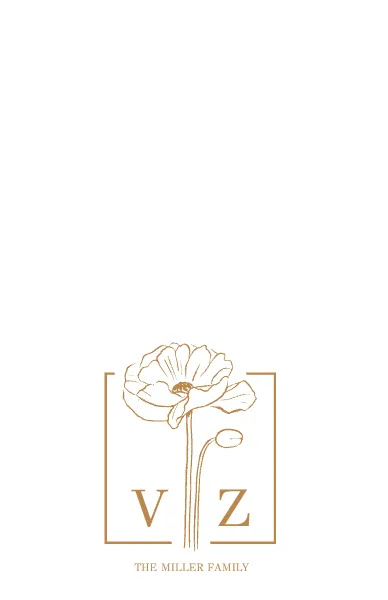 Gold Monogram Elegant Floral Wedding Logo