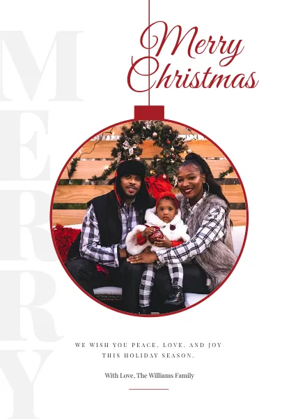 Elegant Christmas Ornament Card