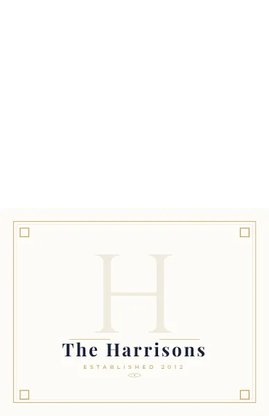Monogram Family Note Card