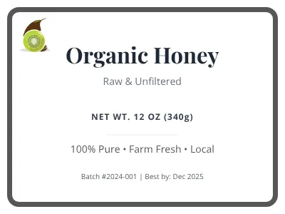 Free Product Label Example