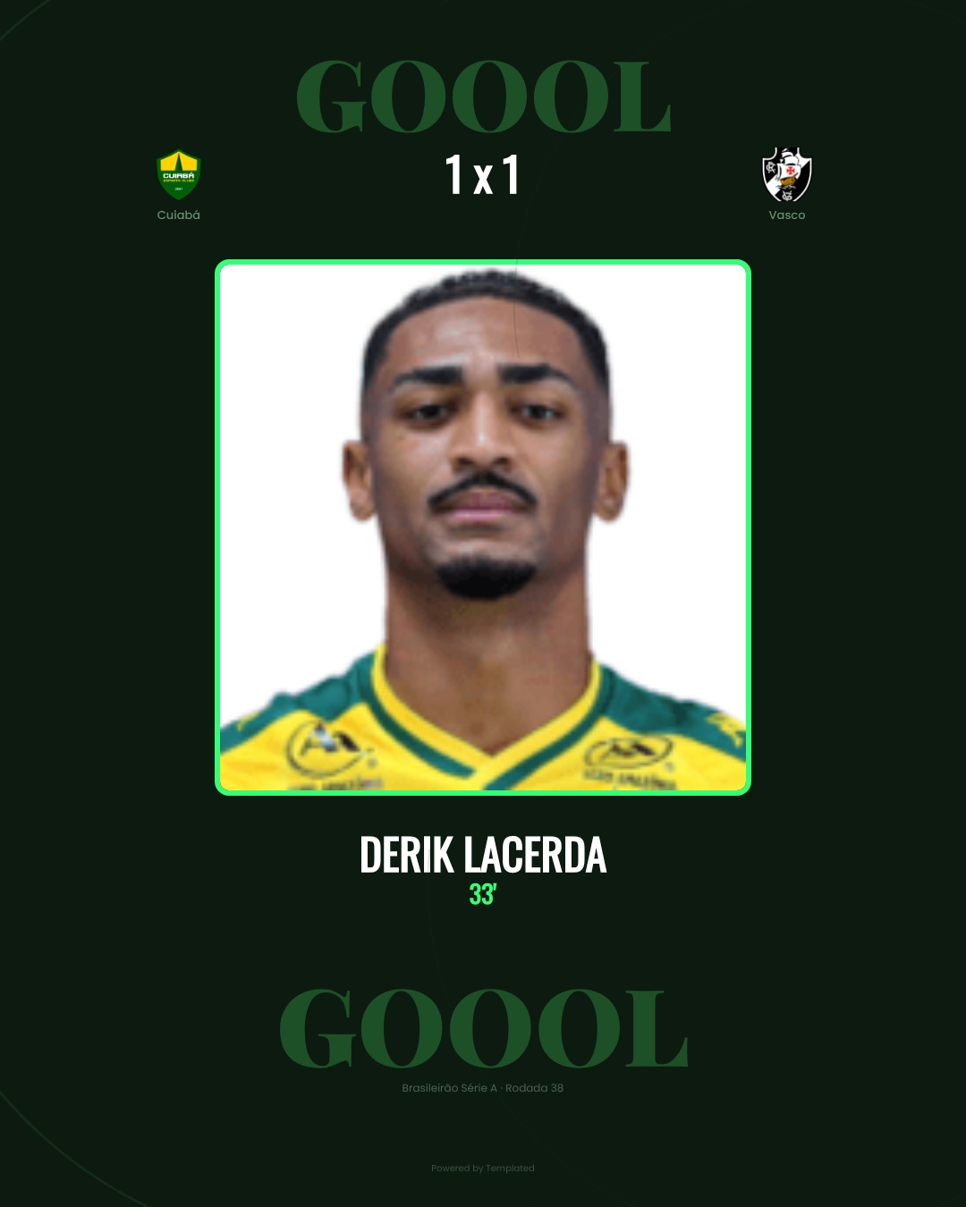 Derik Lacerda - Cuiabá 1 x 1 Vasco