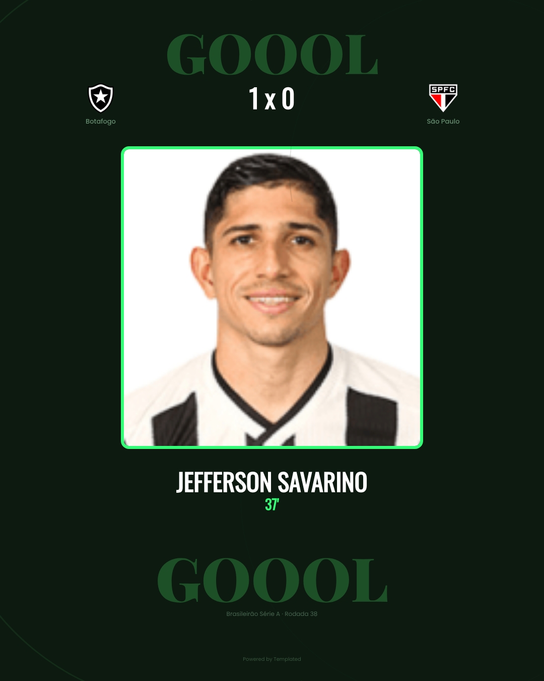 Jefferson Savarino - Botafogo 1 x 0 São Paulo