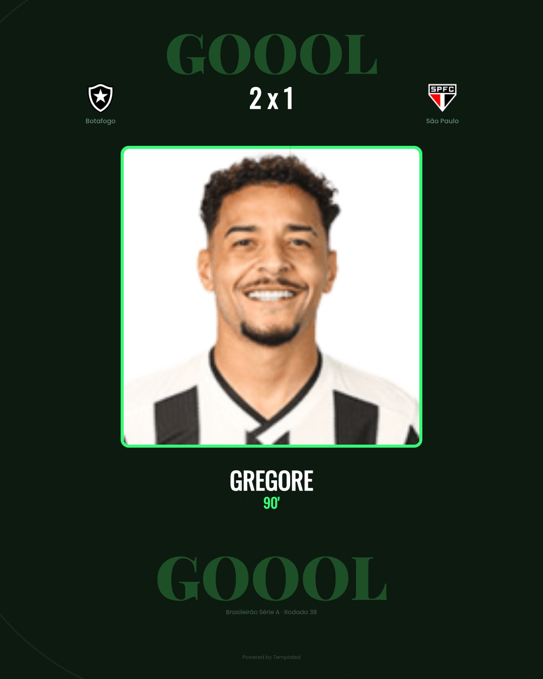 Gregore - Botafogo 2 x 1 São Paulo