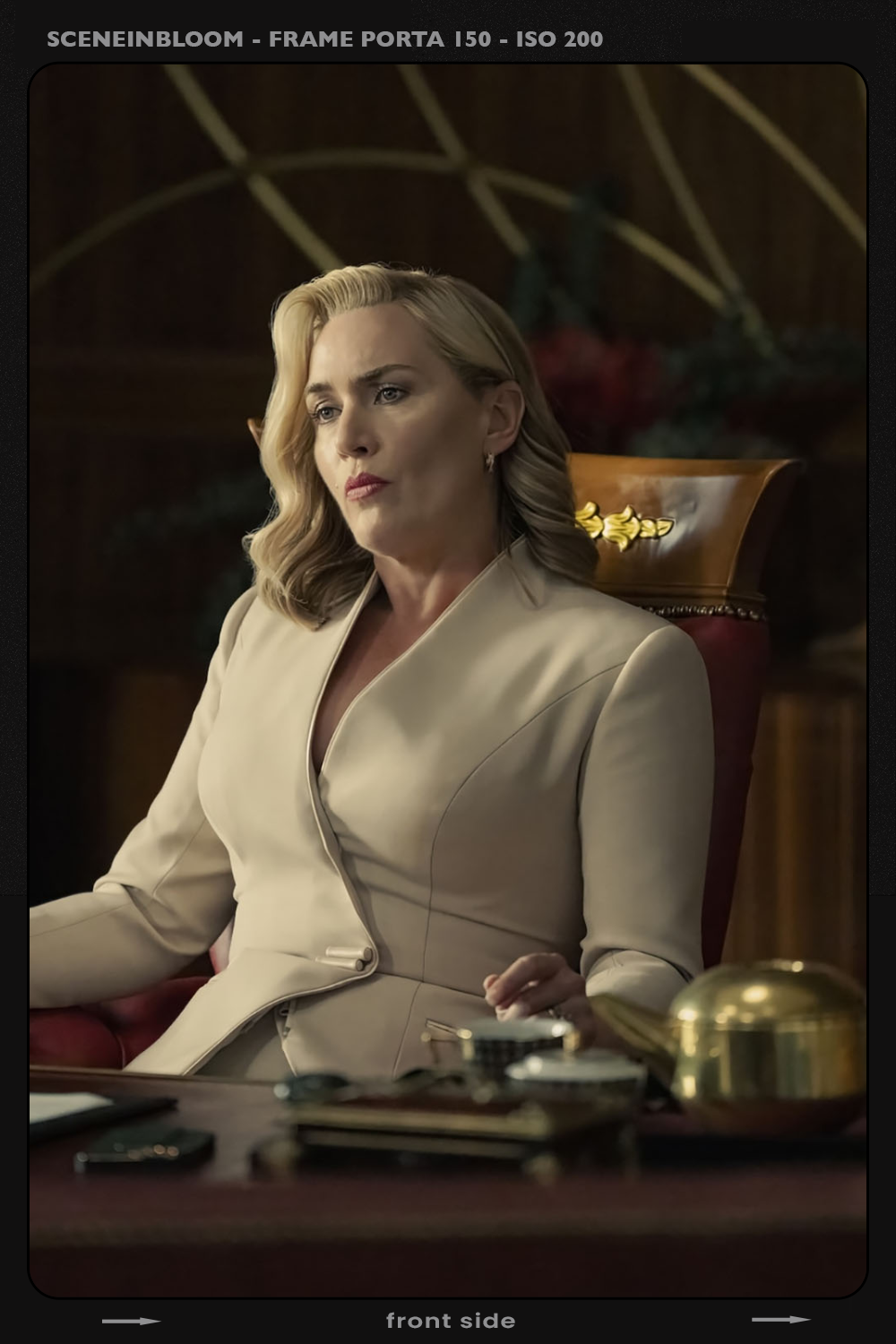 Elena's tailored precision: power in every stitch.