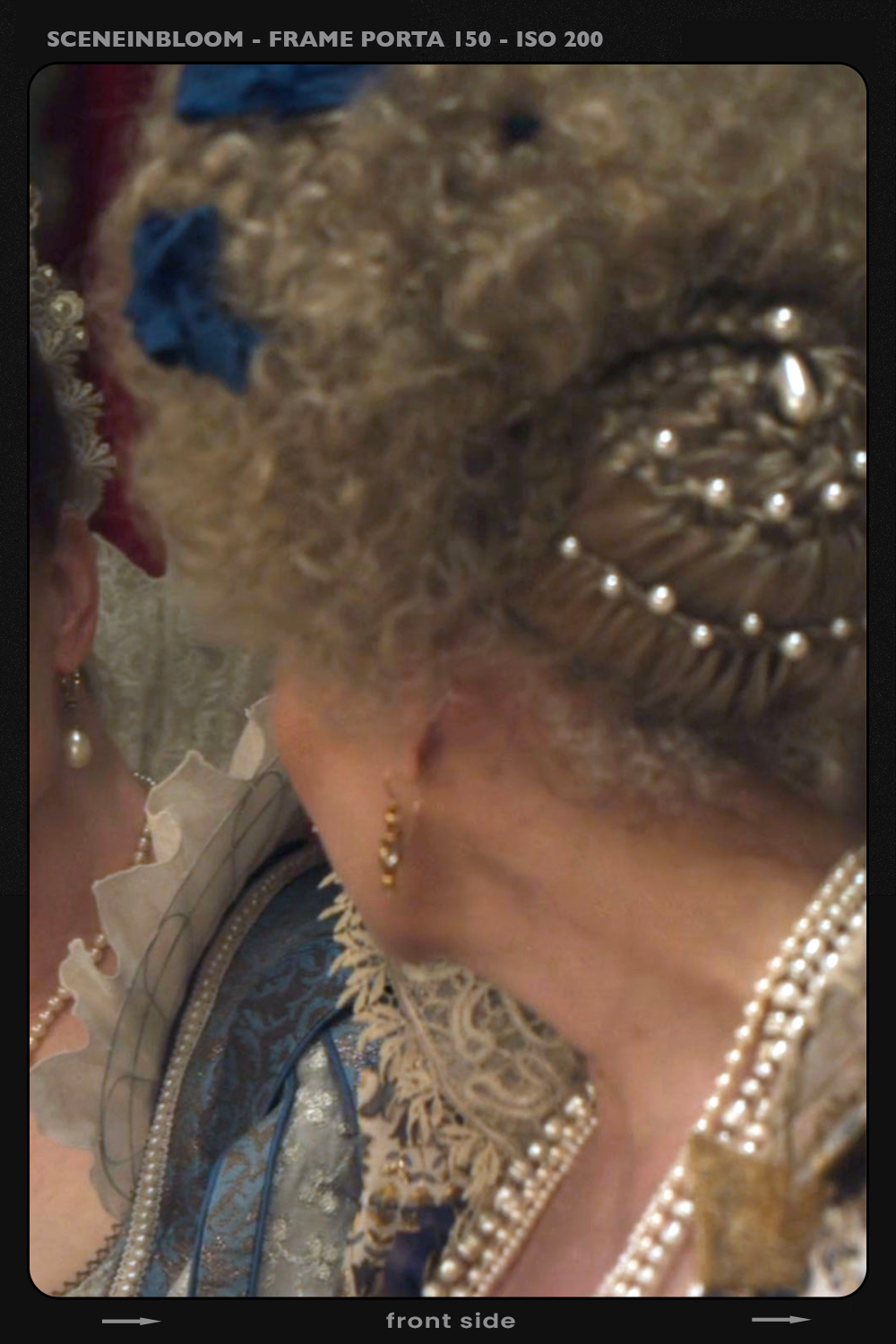 Cascading pearls, blue brocade: Every detail a display of ambition.