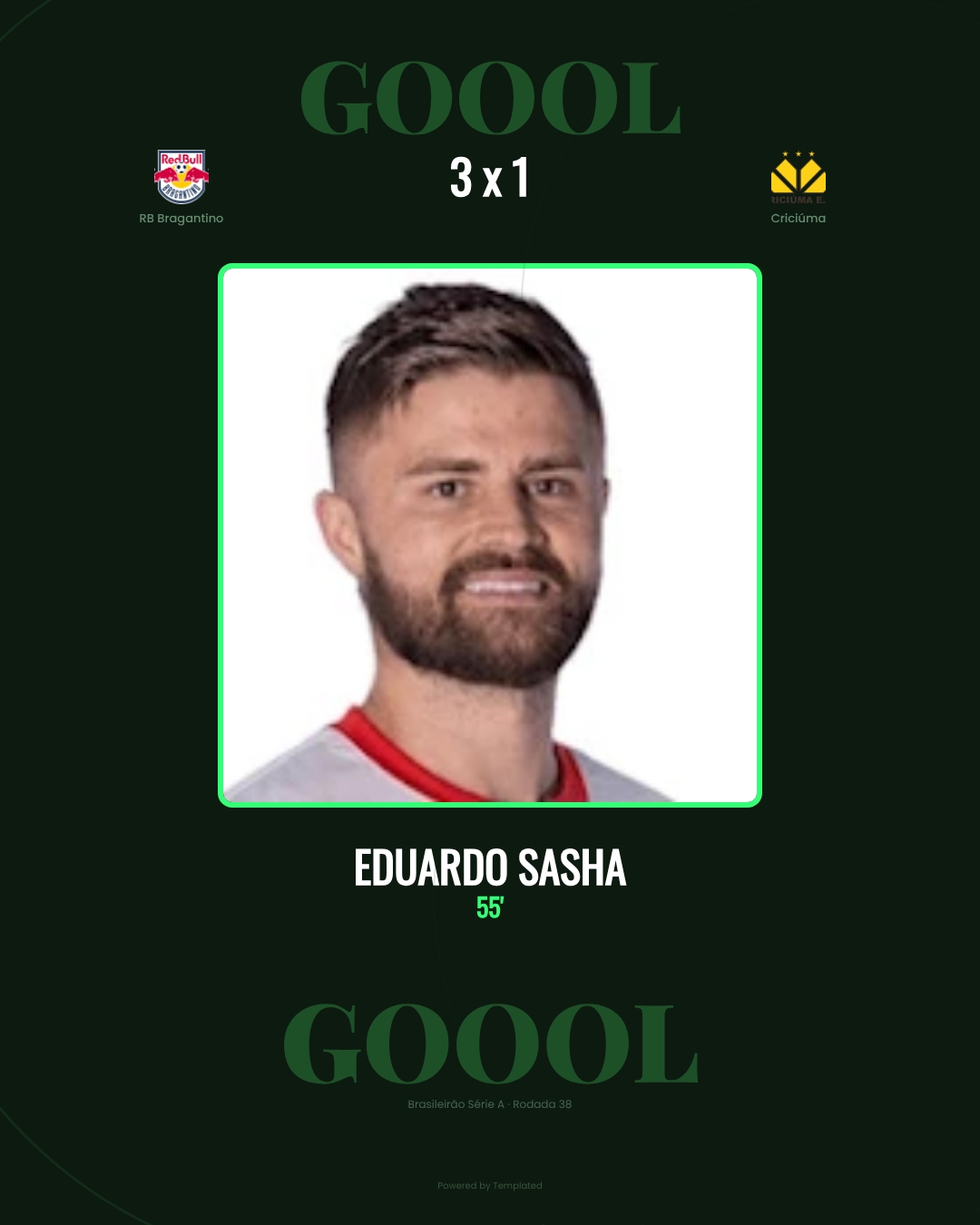 Eduardo Sasha - RB Bragantino 3 x 1 Criciúma