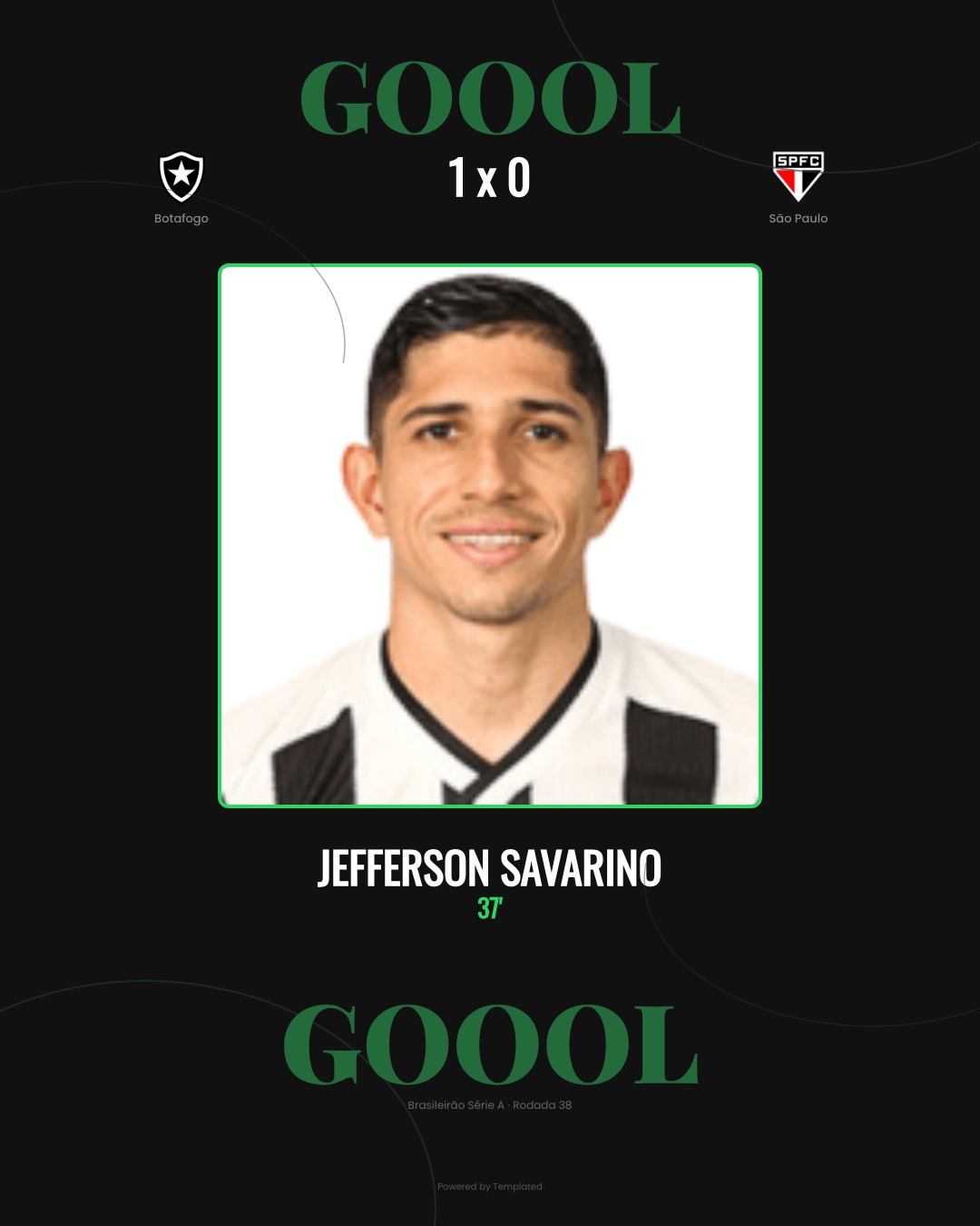 Jefferson Savarino - Botafogo 1 x 0 São Paulo