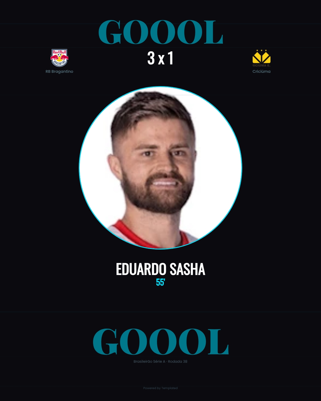 Eduardo Sasha - RB Bragantino 3 x 1 Criciúma