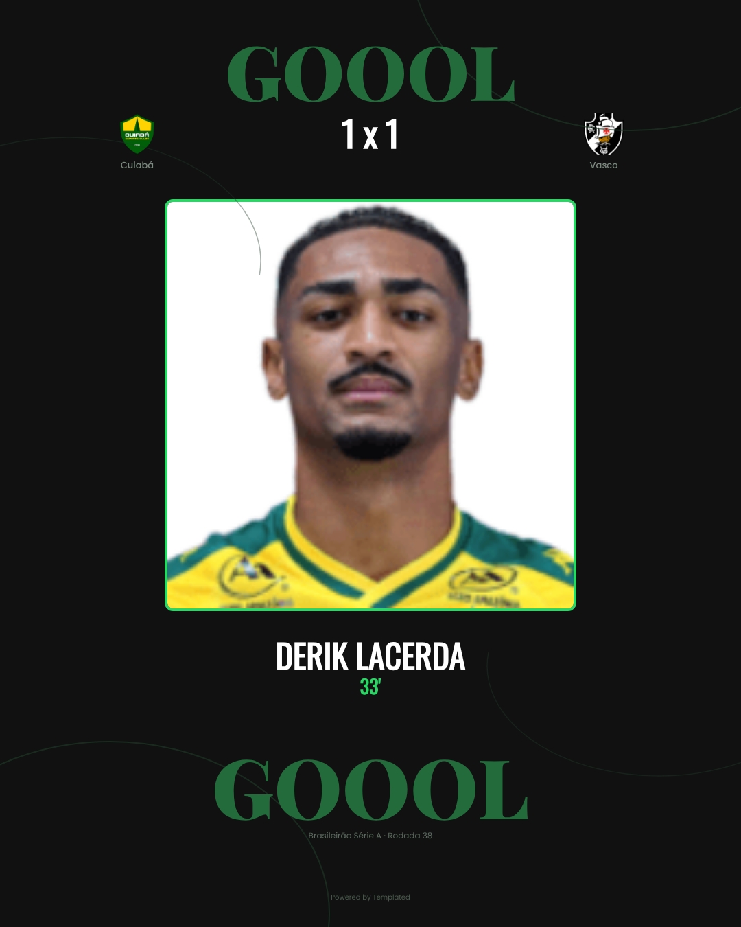 Derik Lacerda - Cuiabá 1 x 1 Vasco