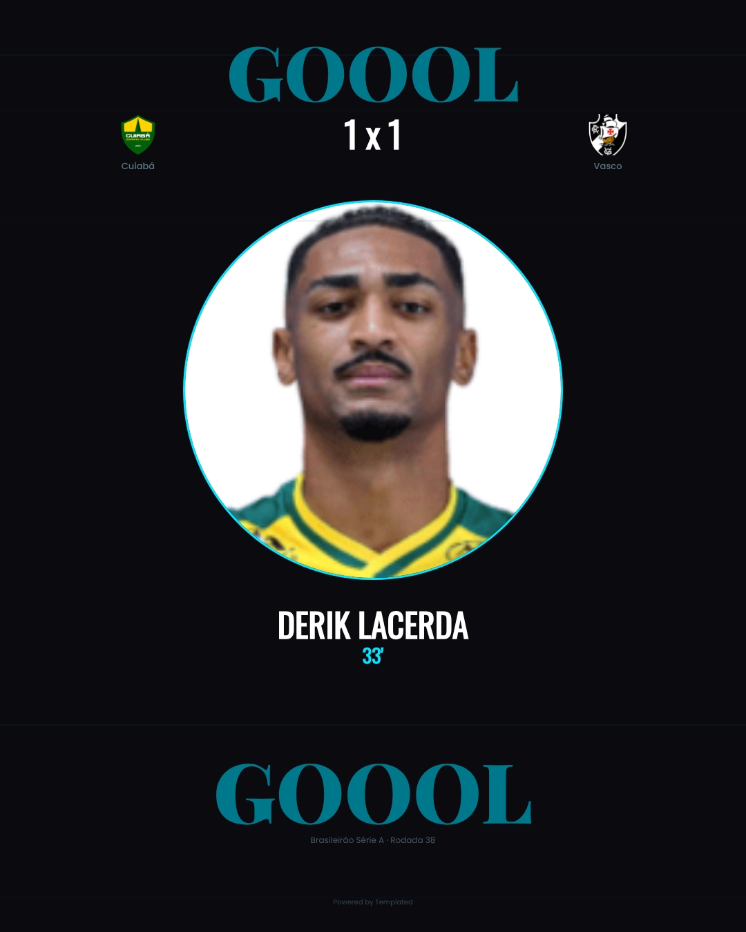 Derik Lacerda - Cuiabá 1 x 1 Vasco