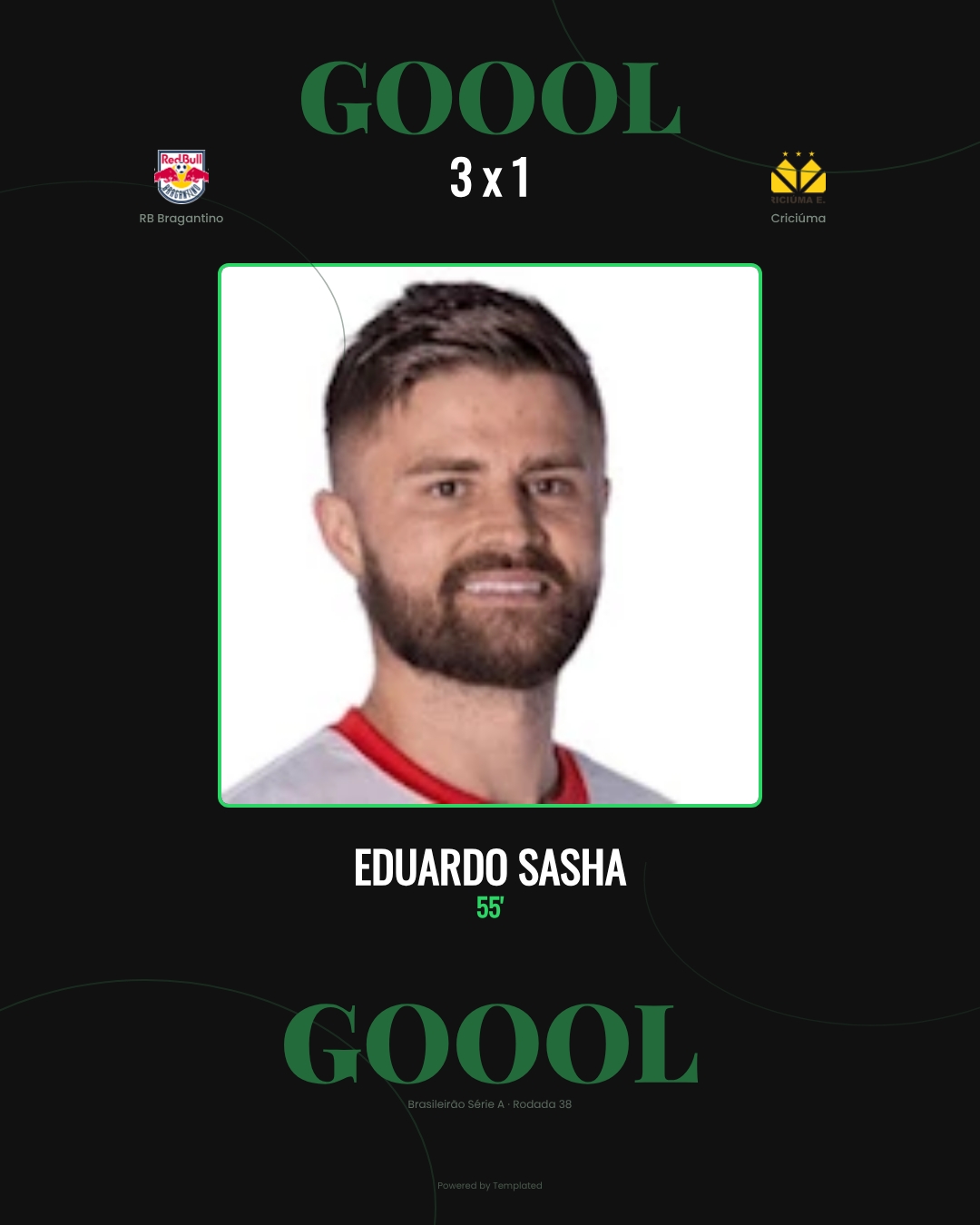 Eduardo Sasha - RB Bragantino 3 x 1 Criciúma