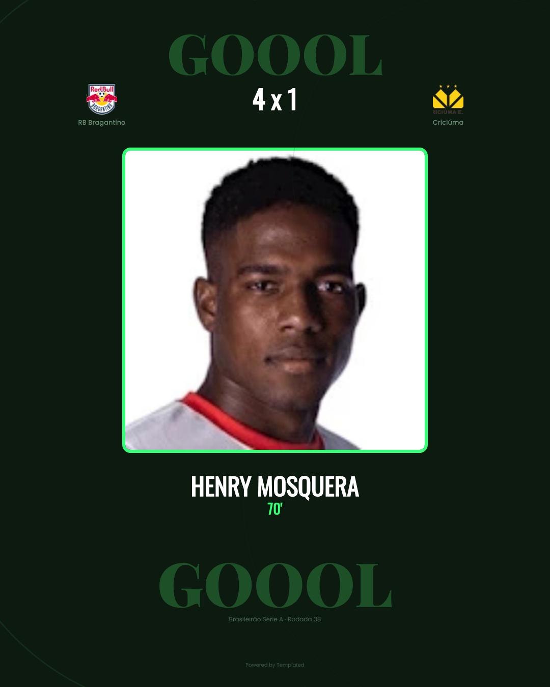 Henry Mosquera - RB Bragantino 4 x 1 Criciúma