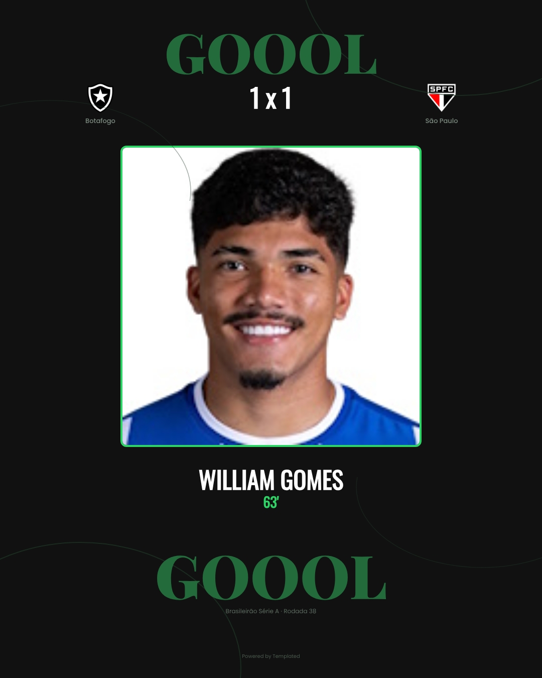 William Gomes - Botafogo 1 x 1 São Paulo